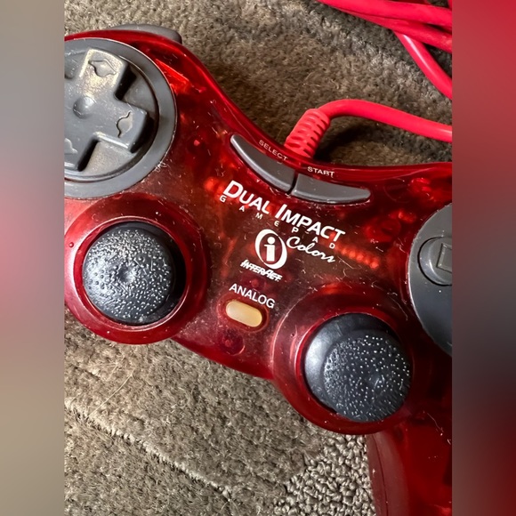 *6 for $10!* *UNTESTED* Dual Impact Colors Transparent Red PS1 Controller - Picture 4 of 14